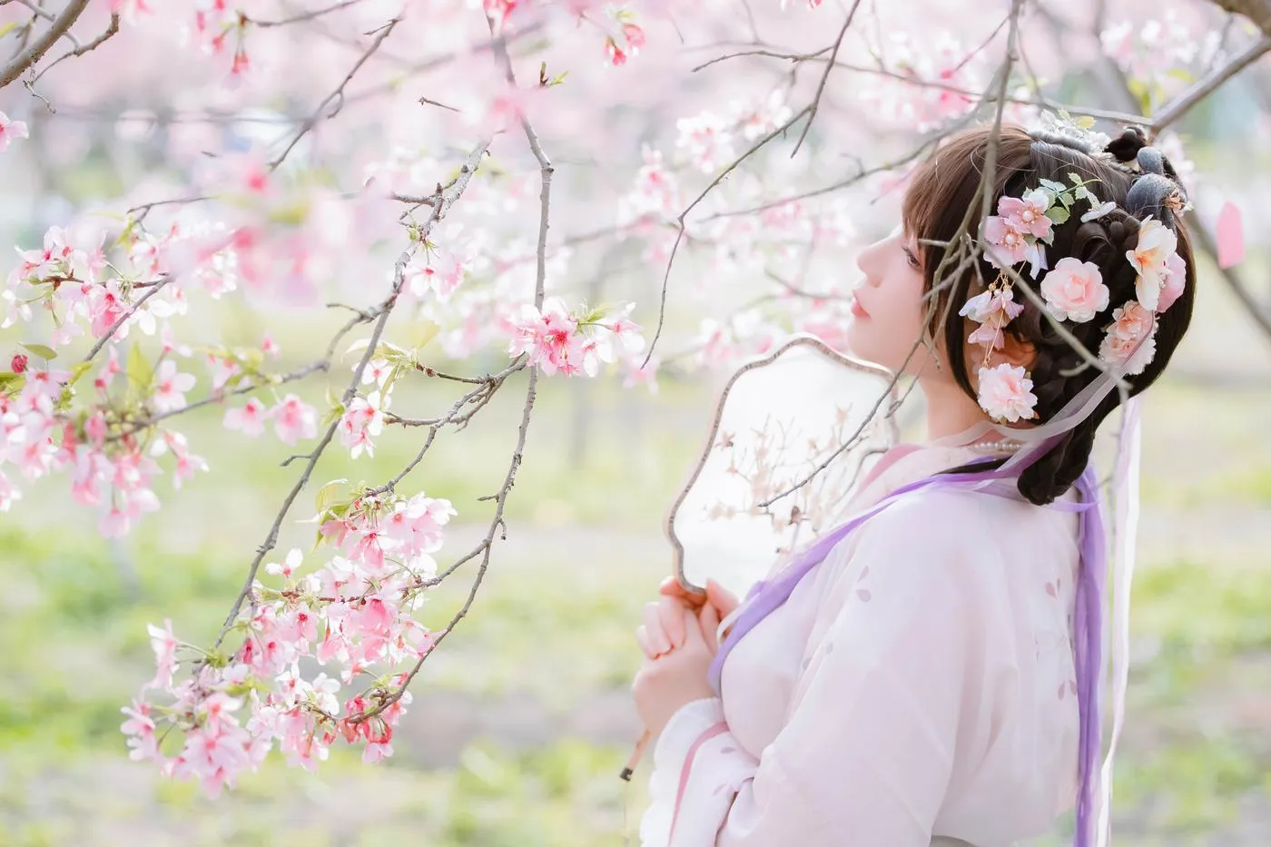 Nyako喵子 – NO.35 樱花汉服 花神祈愿 [52P]插图5
